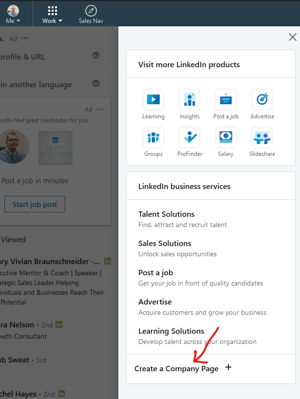 Create a LinkedIn Company Page - Step 2 - Create