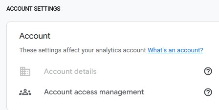 Google Analytics - Account access management