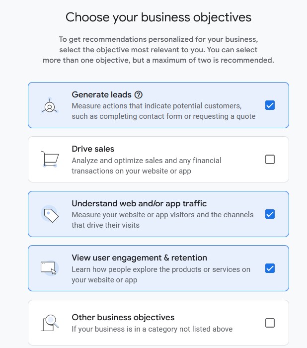 Google Analytics - Business Objectives