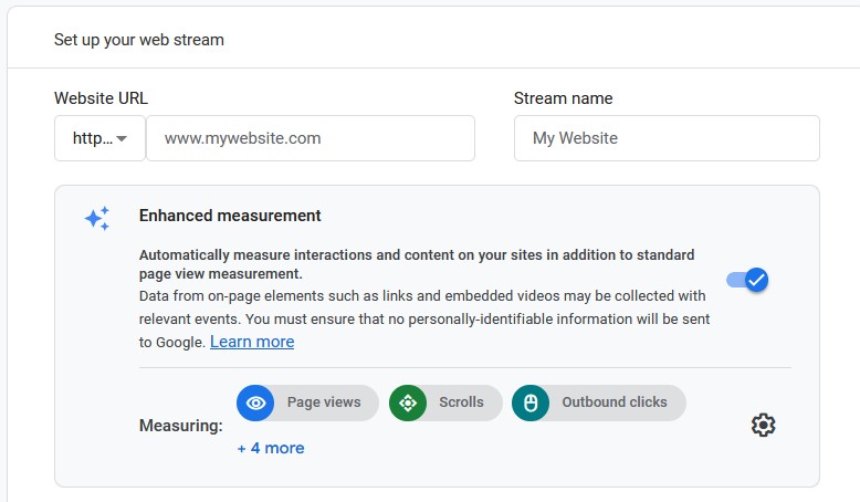 Google Analytics - Data Stream