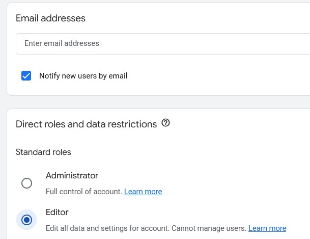 Google Analytics - User Permissions